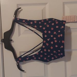 Spiritual Gangster Navy Floreale Print Studio Tank Top